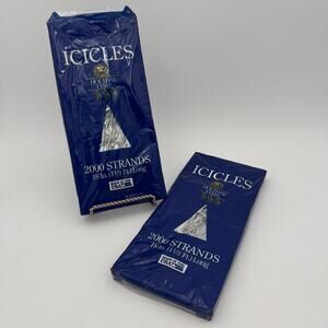 2 Boxes Vtg Christmas Tinsel Silver Icicles Holiday Time 2000 18" Strands USA